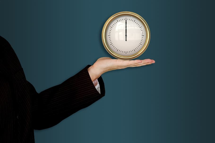 A clock representing meeting time